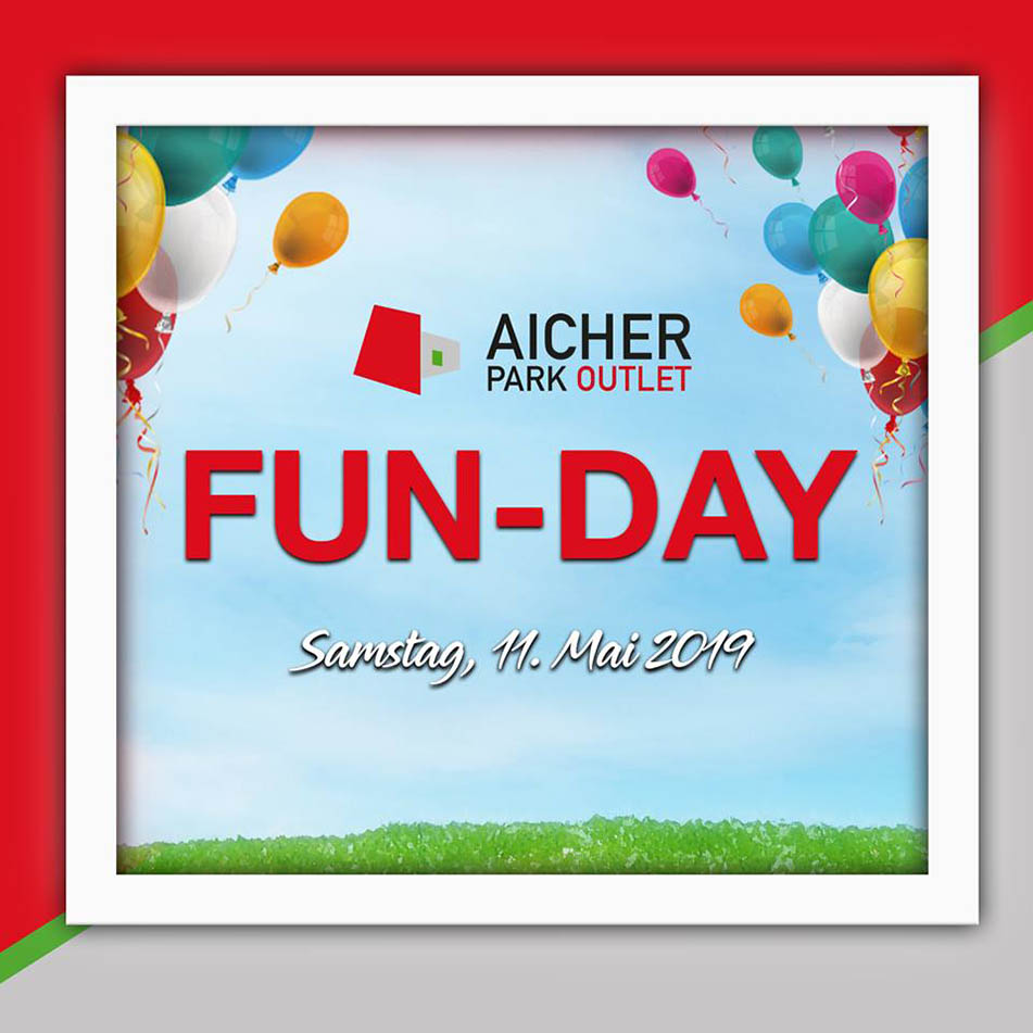 Flyer für den Fun-Day im Aicherpark Outlet